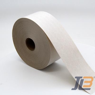 Feuchtigkeitsaktiviertes, strapazierfähiges weißes Papier-Packband aus Kraftpapier mit Glasfaserverstärkung